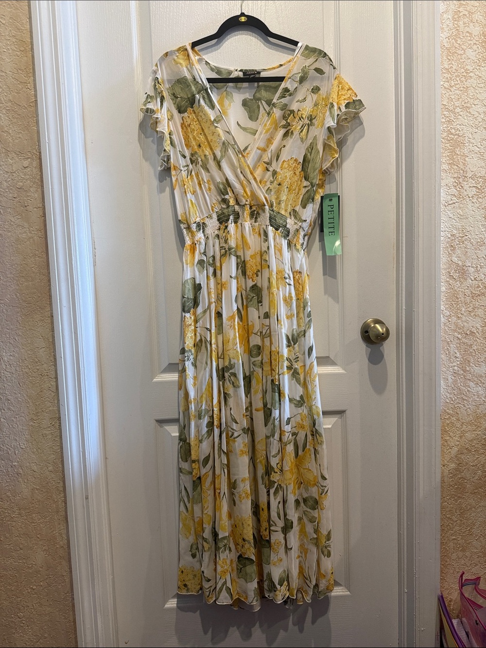 Floral Yellow & Green Spring Maxi Dress - Petite